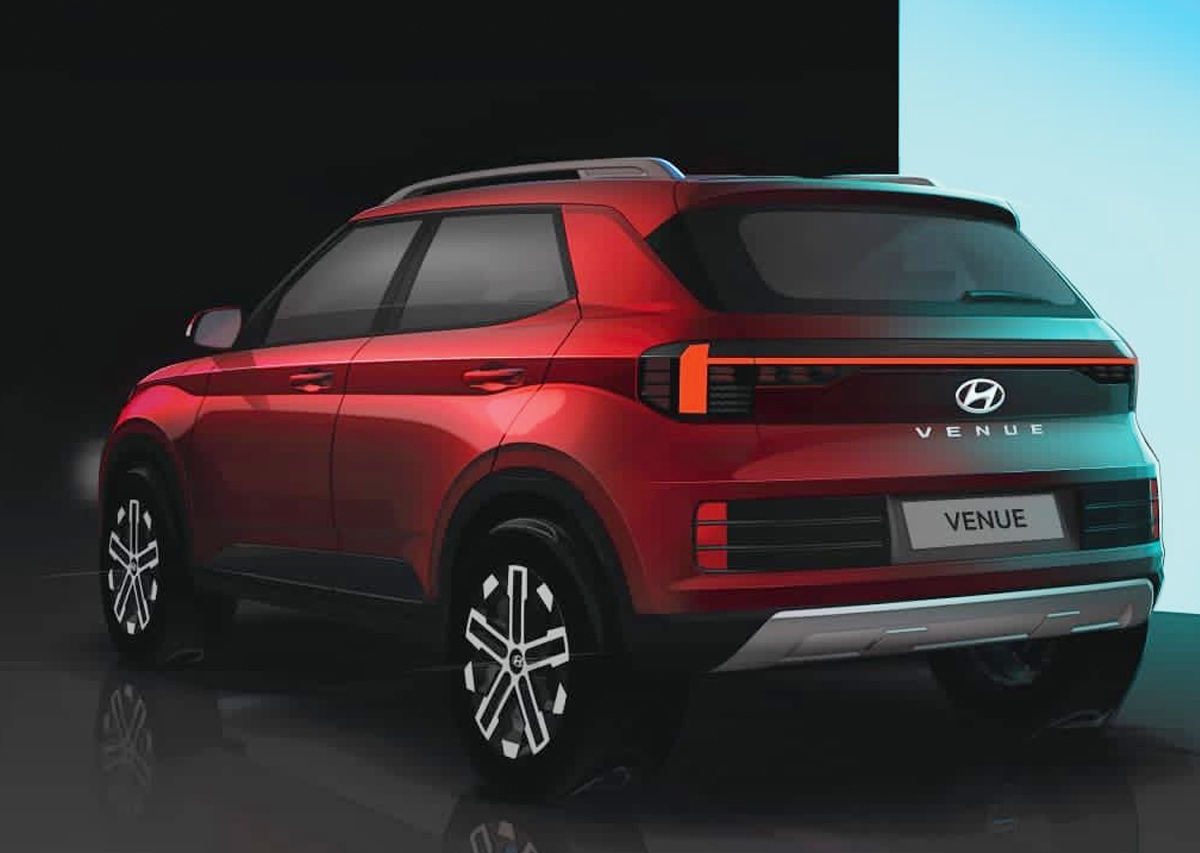 Hyundai Venue facelift rear qurater design sketch